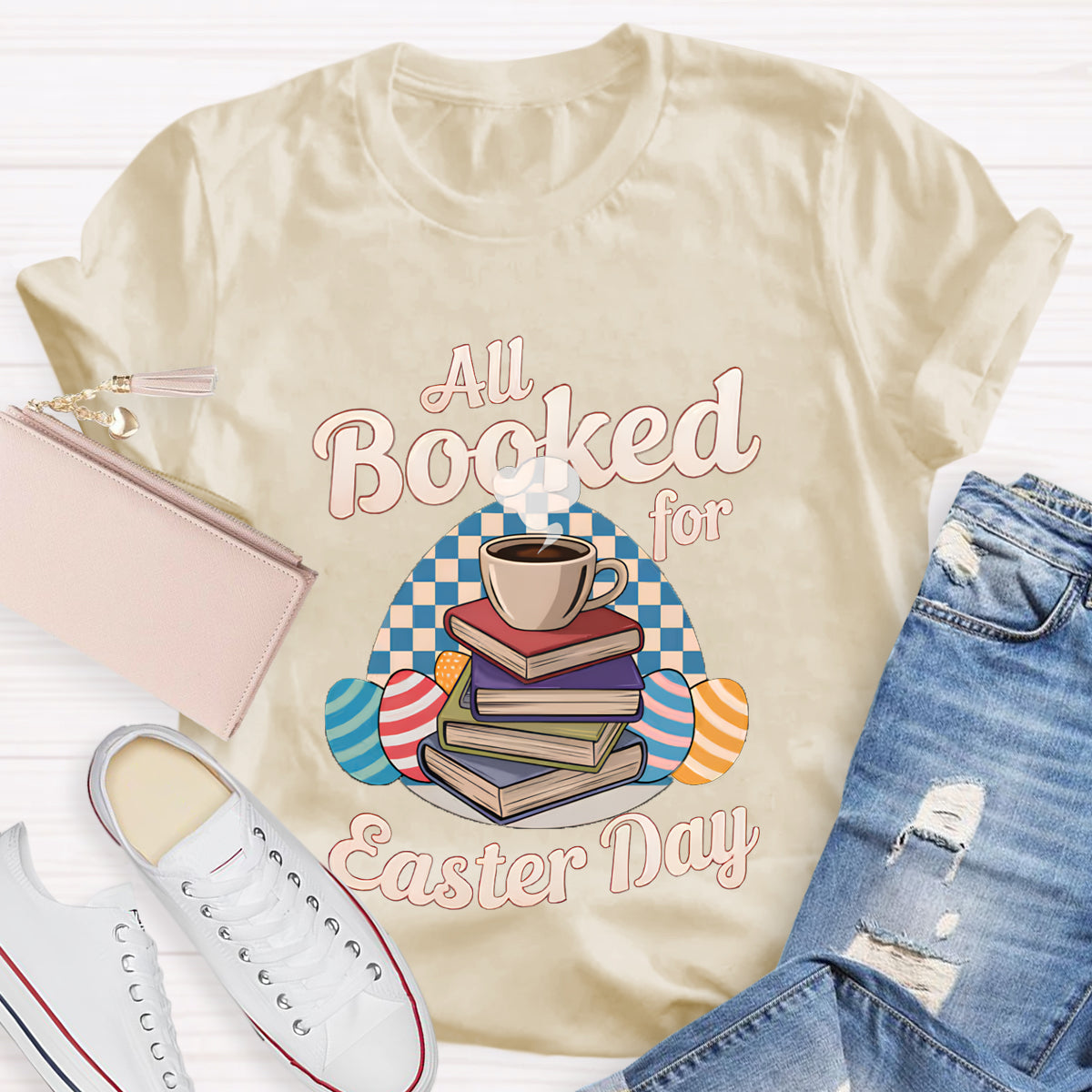 All Booked For Easter Day Teacher T-Shirt