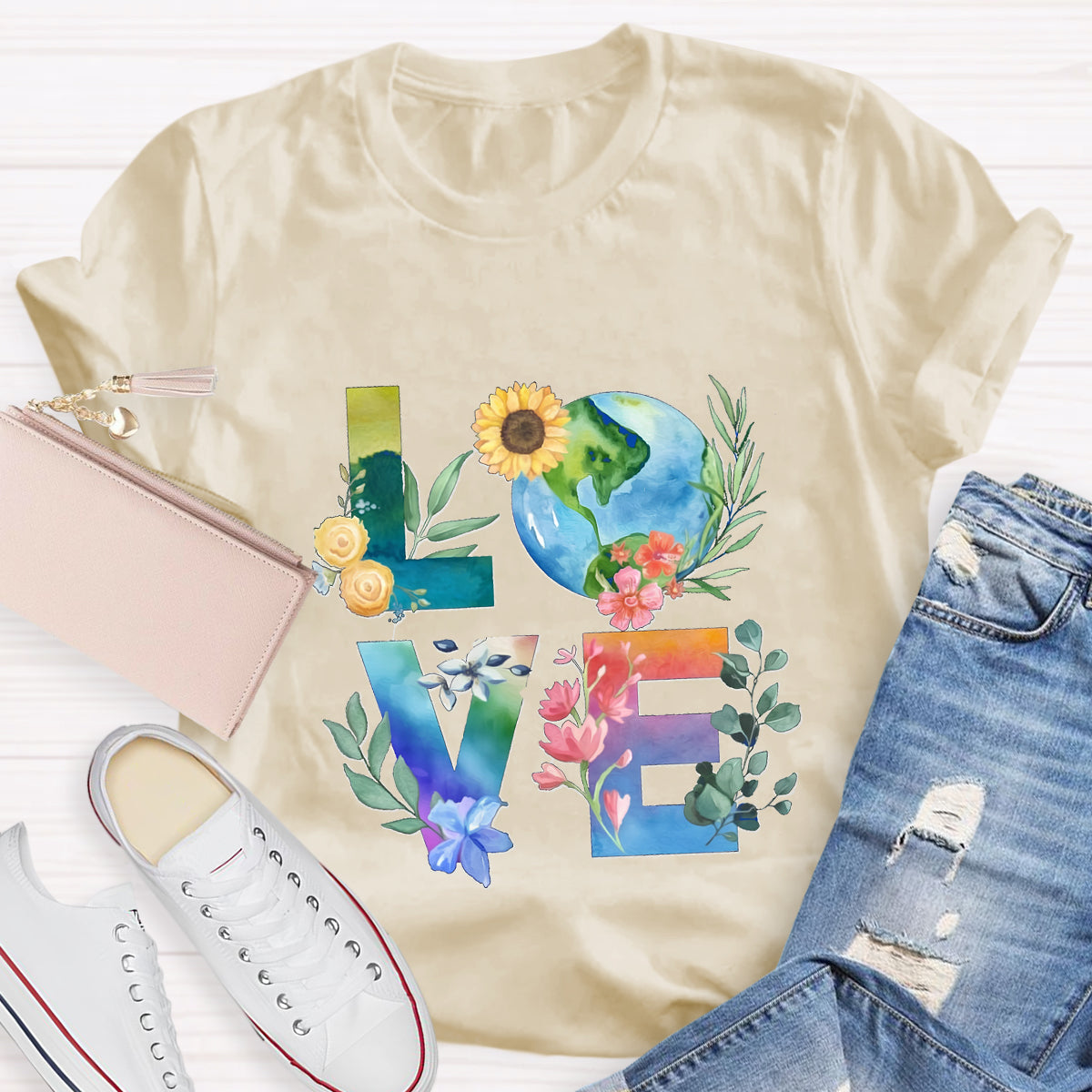 Love Our Planet Earth Day Teacher T-Shirt