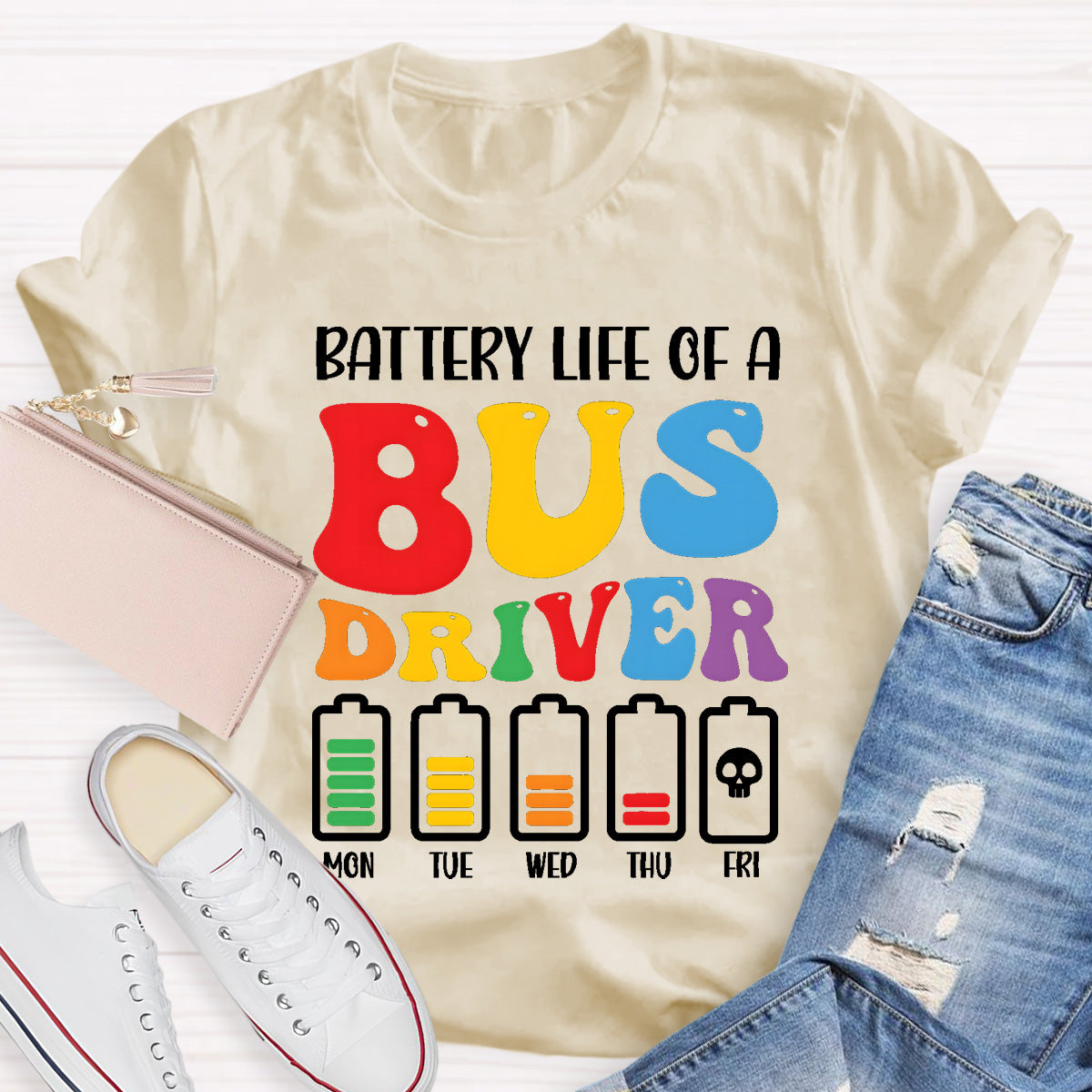 Battery Life Of A Bus Driver T-Shirt