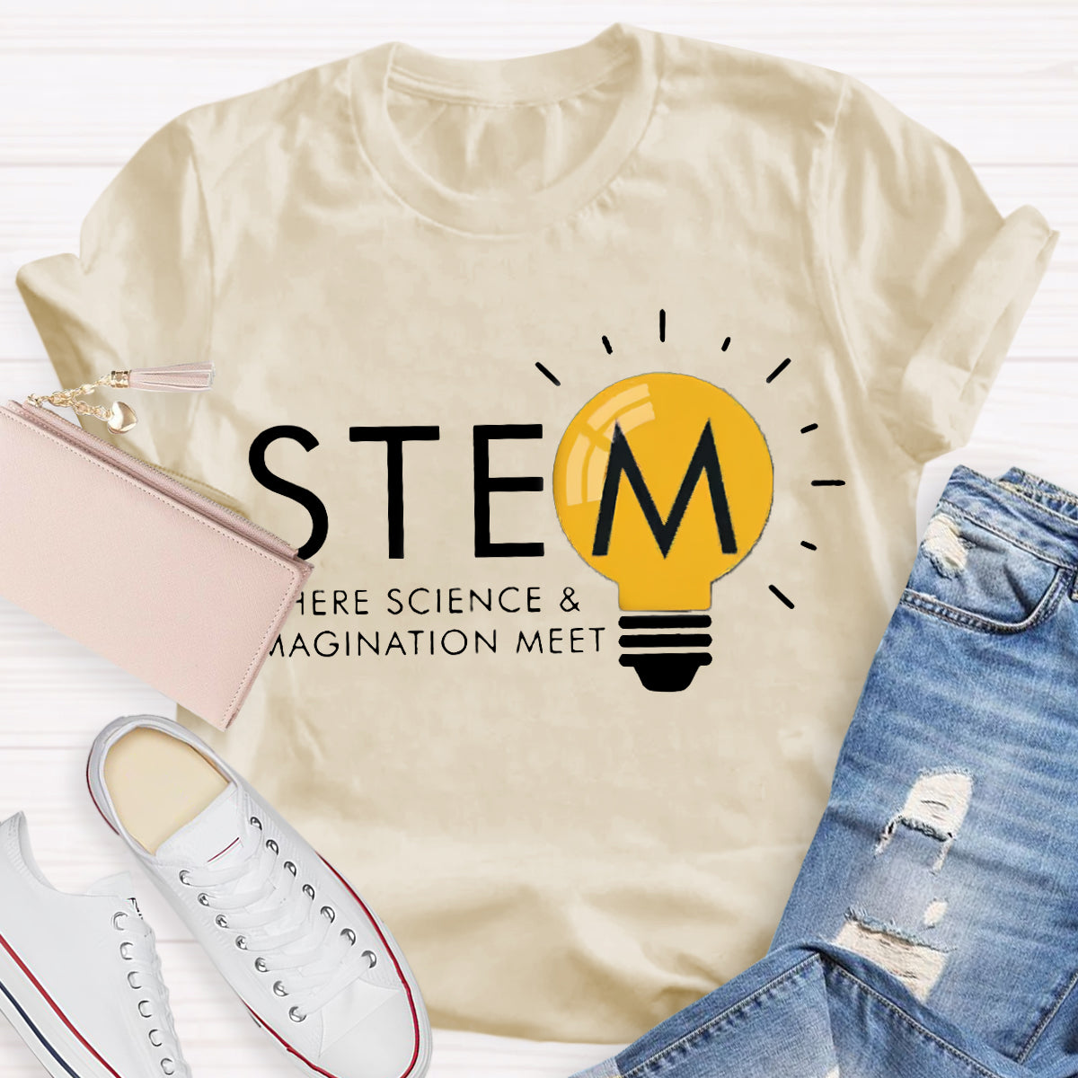 Stem Where Science And Imagination Meet Teacher T-Shirt