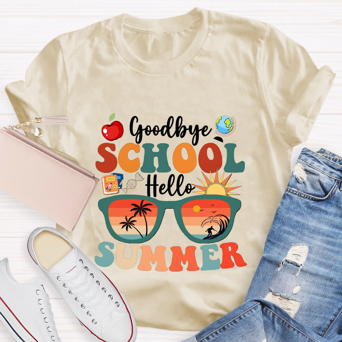 Goodbye School Hello Summer Teacher T-Shirt