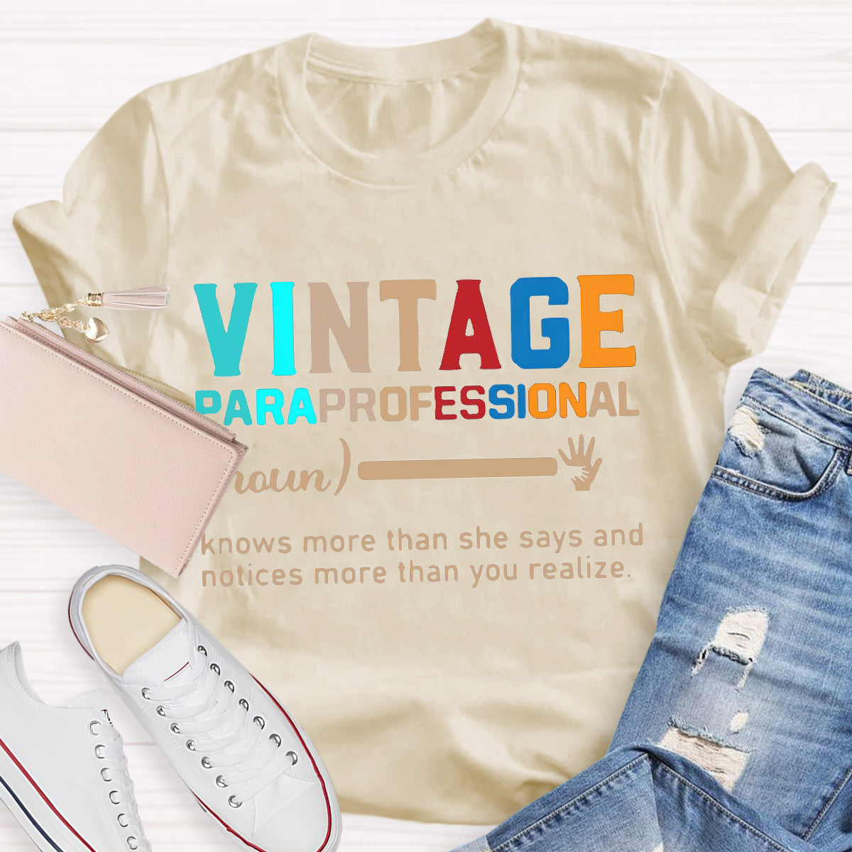 Vintage Paraprofessional Teacher T-Shirt
