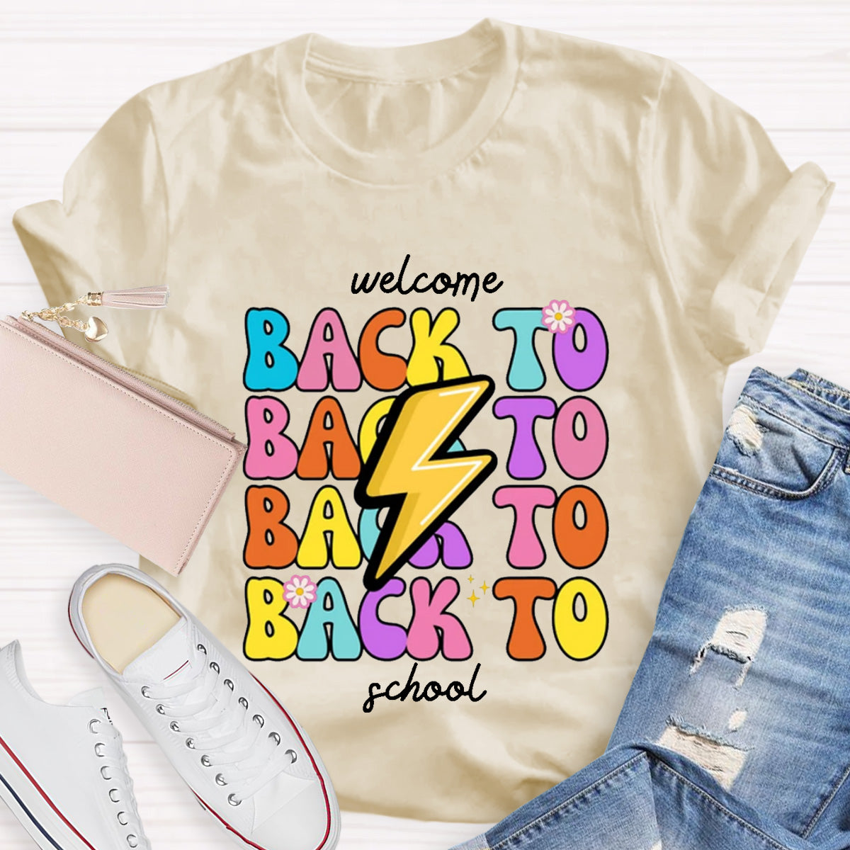 Floral Welcome Back To School Teacher T-Shirt