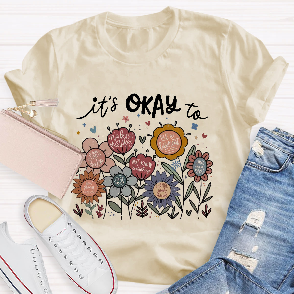 It's Okay To Not Know Everything Flower Teacher T-Shirt