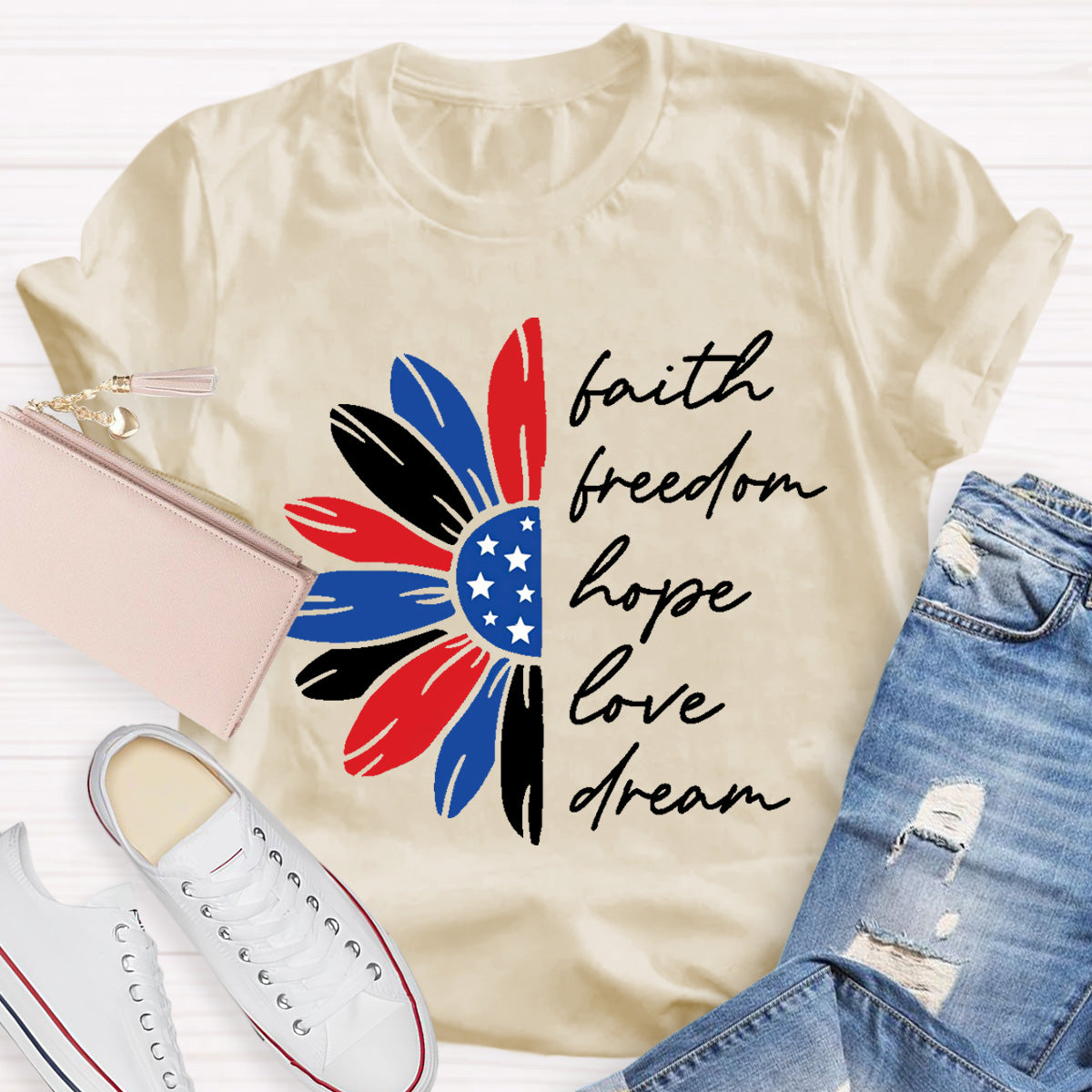 Freedom Hope Love Dream  Teacher T-Shirt