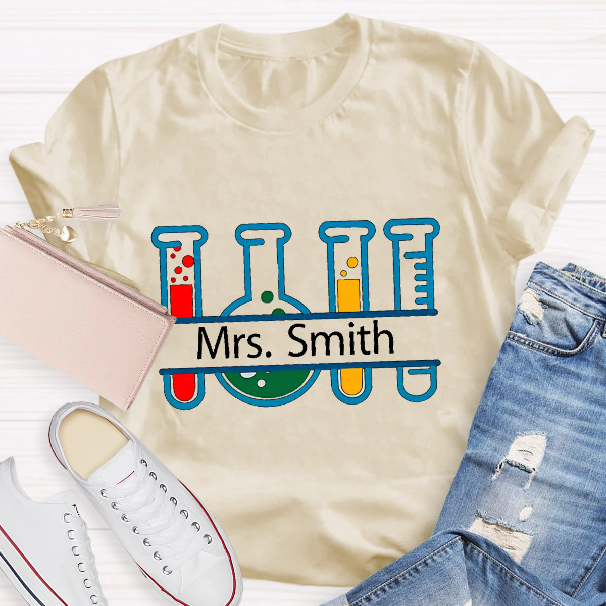 Personalized Name Chemical Teacher T-Shirt