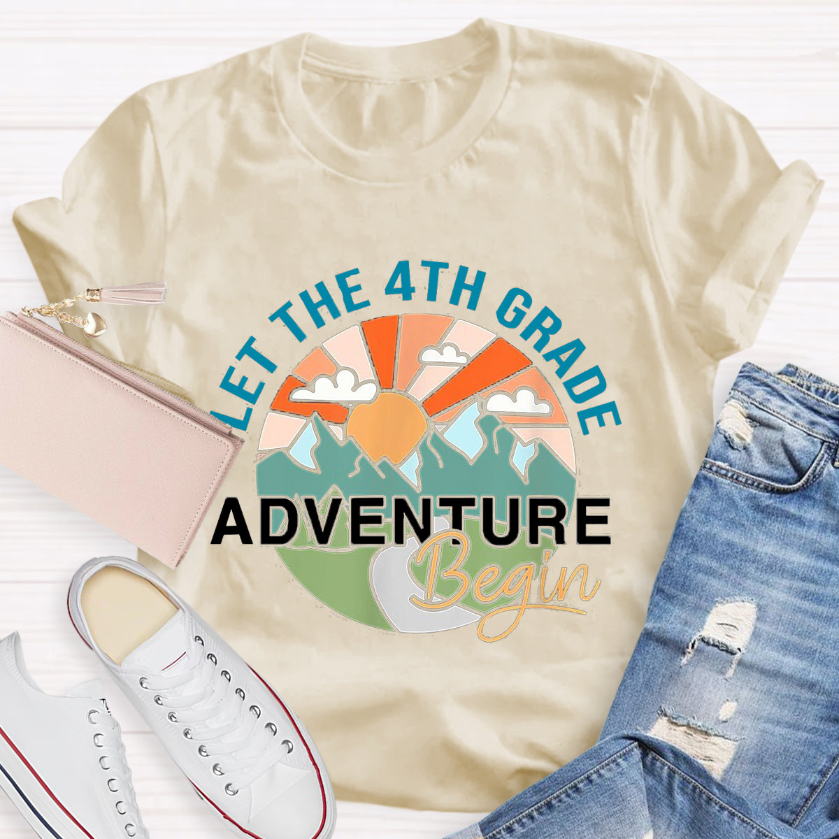 Personalized Grade Let The 4th Grade Adventure Begin Teacher T-Shirt