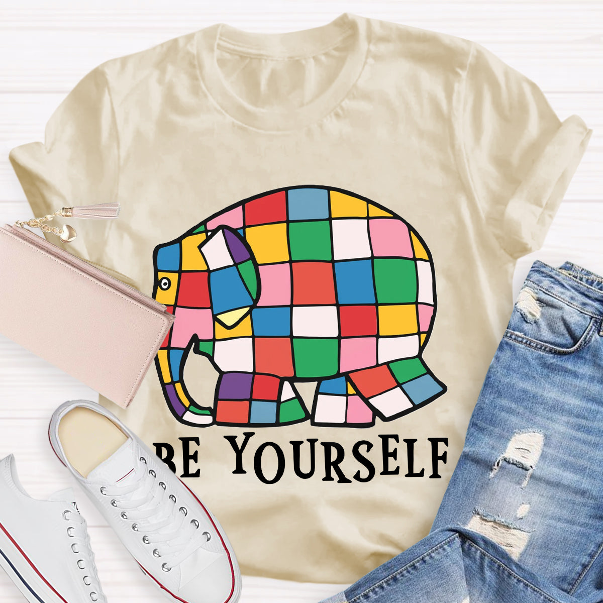 Be Yourself World Book Day Rainbow Elephant T-Shirt