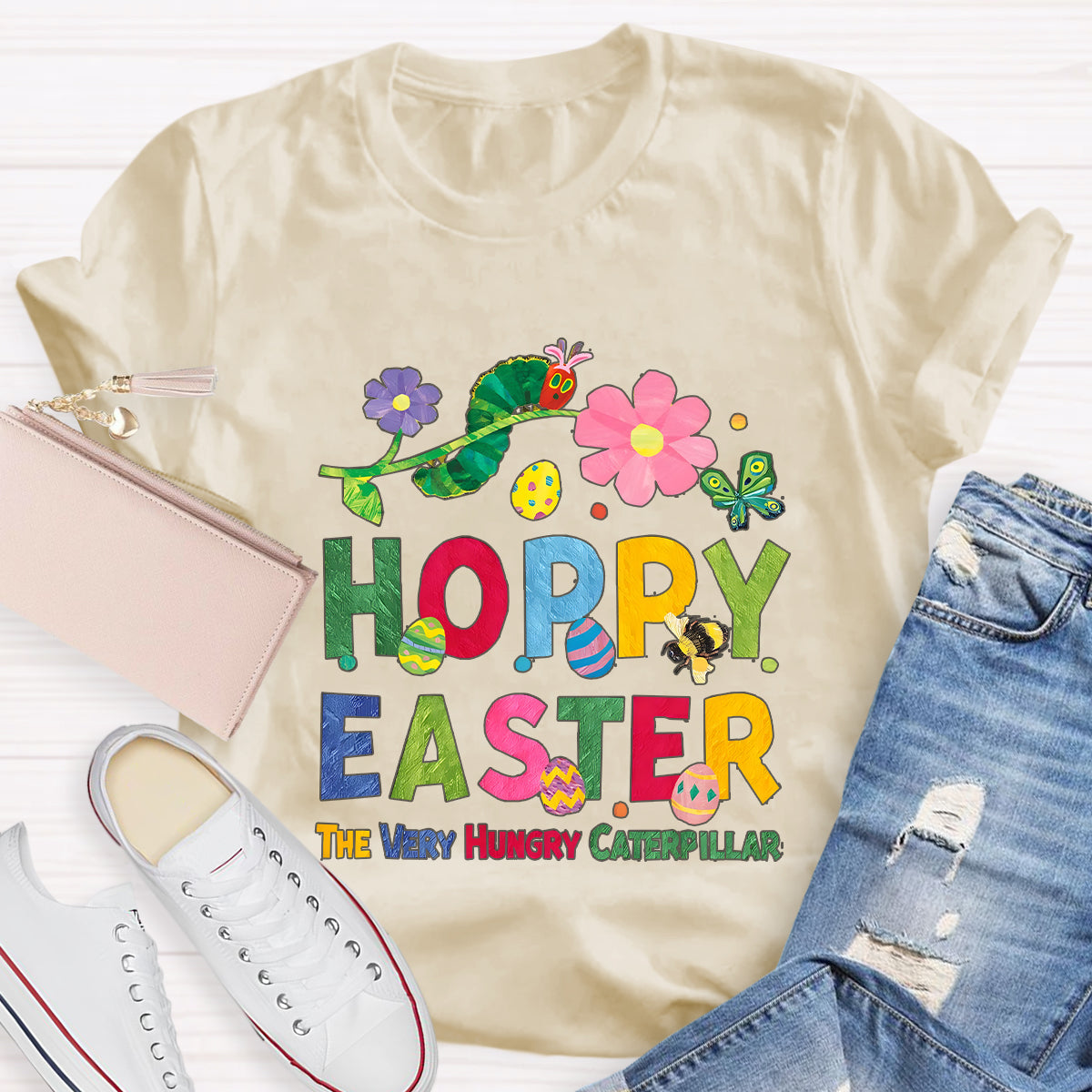 Happy Easter Caterpillar Butterfly Teacher T-Shirt
