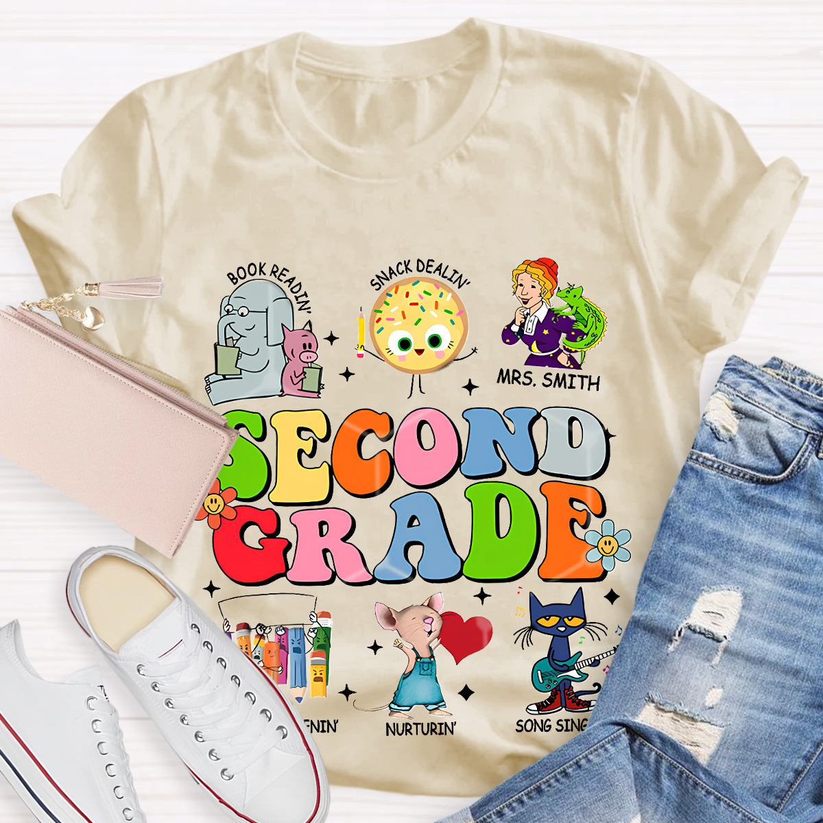 Personalized Grade And Name Children's Books T-Shirt