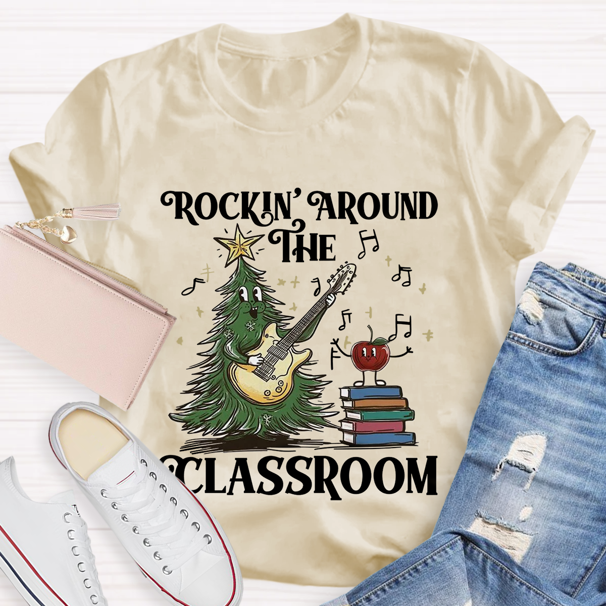 Rockin' Around The Classroom Teacher Christmas T-Shirt