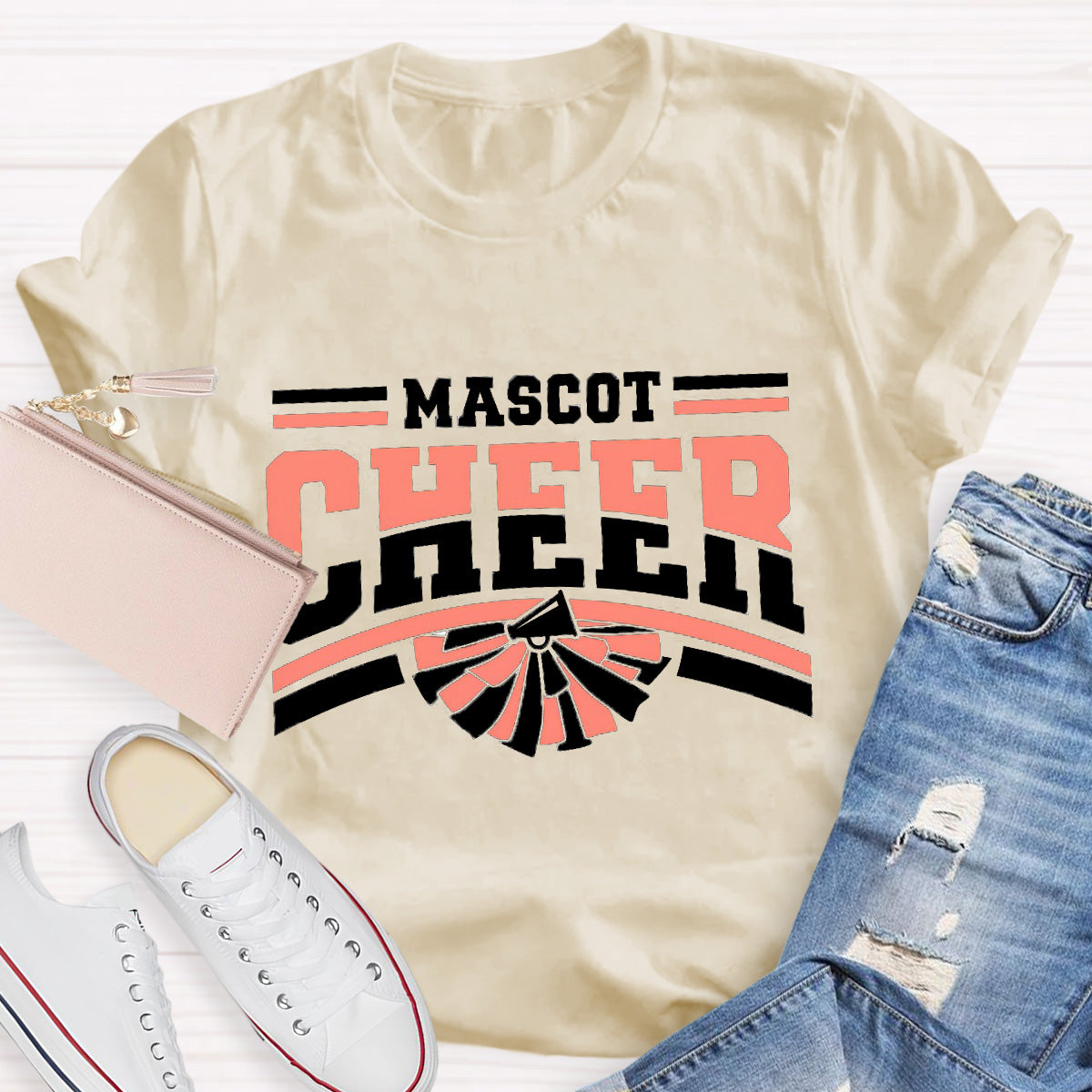 Personalized Mascot Cheer Teacher T-Shirt