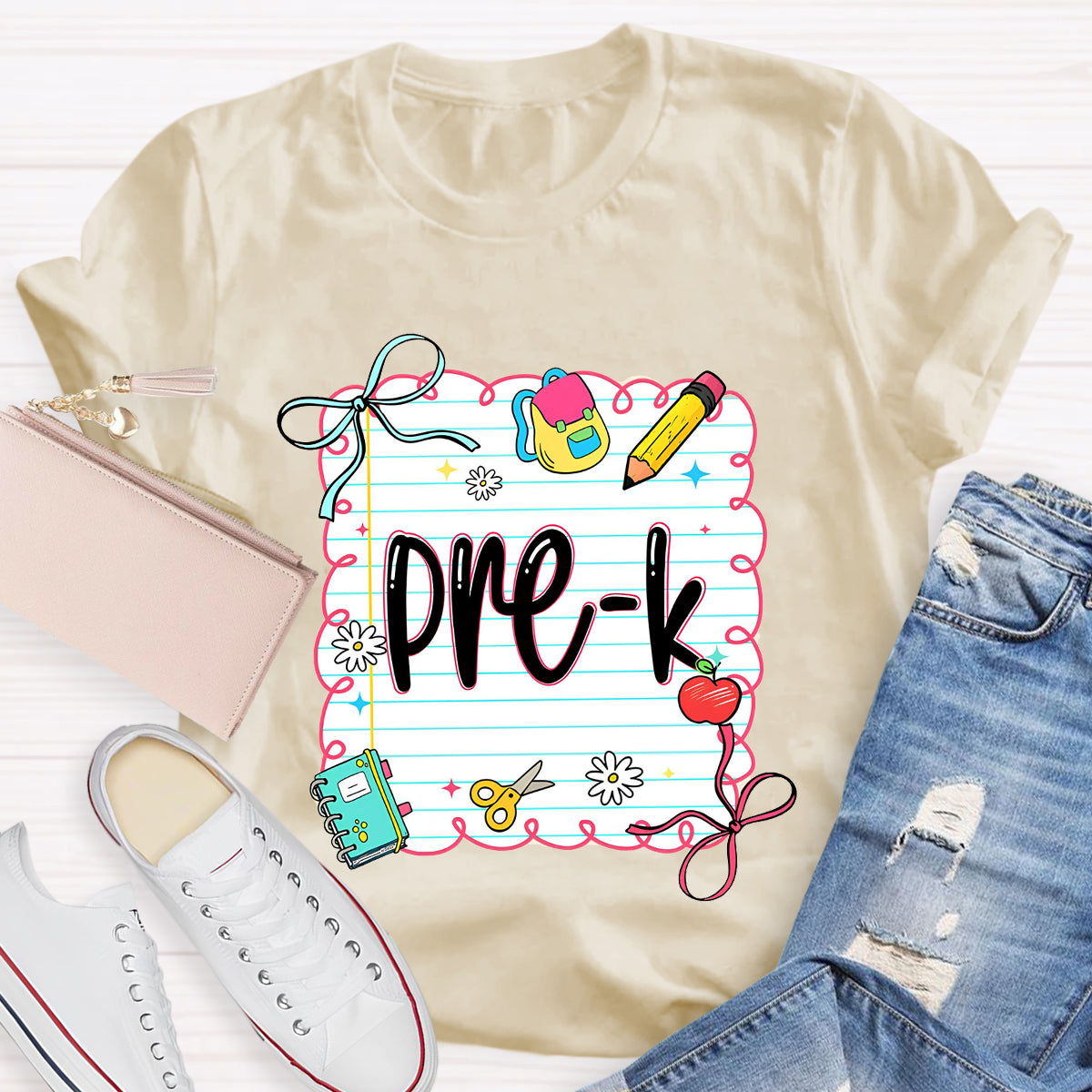 Personalized Grade Square Back To School Teacher T-Shirt