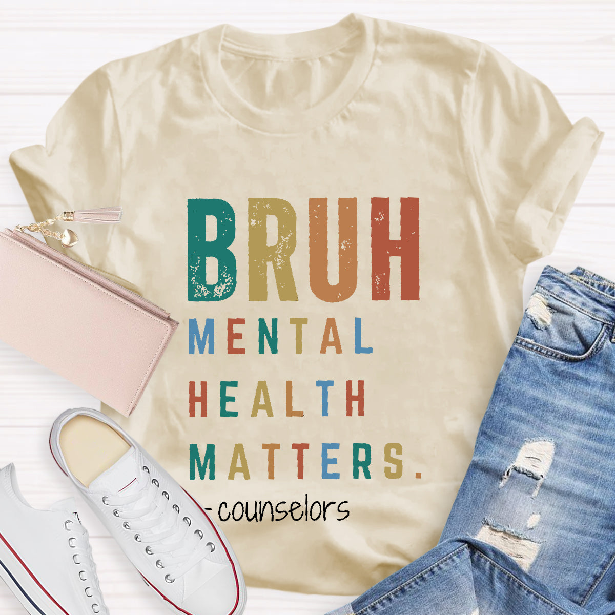 Personalized Position Bruh Mental Health Matters Teacher T-Shirt