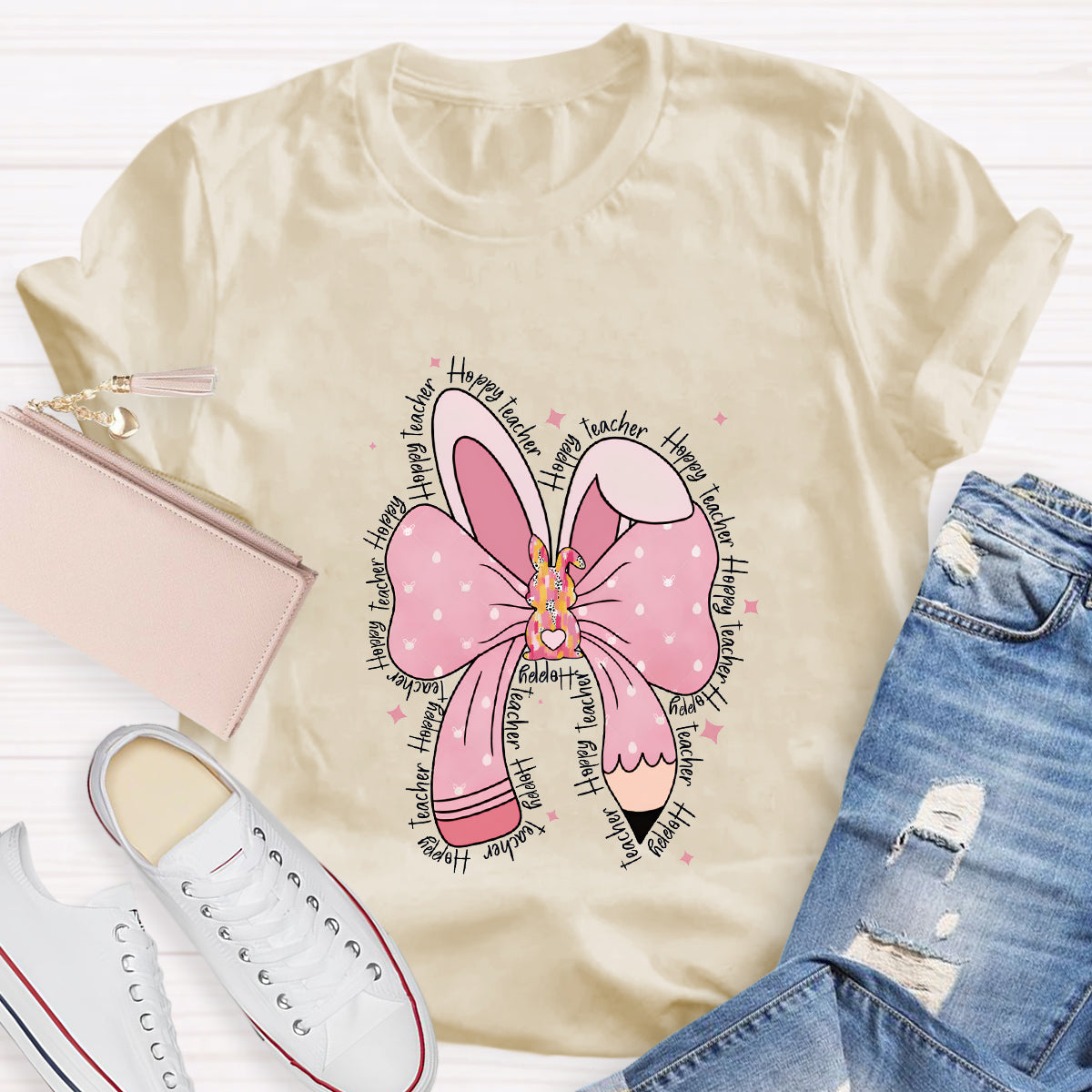 Hoppy Bow Teacher T-Shirt
