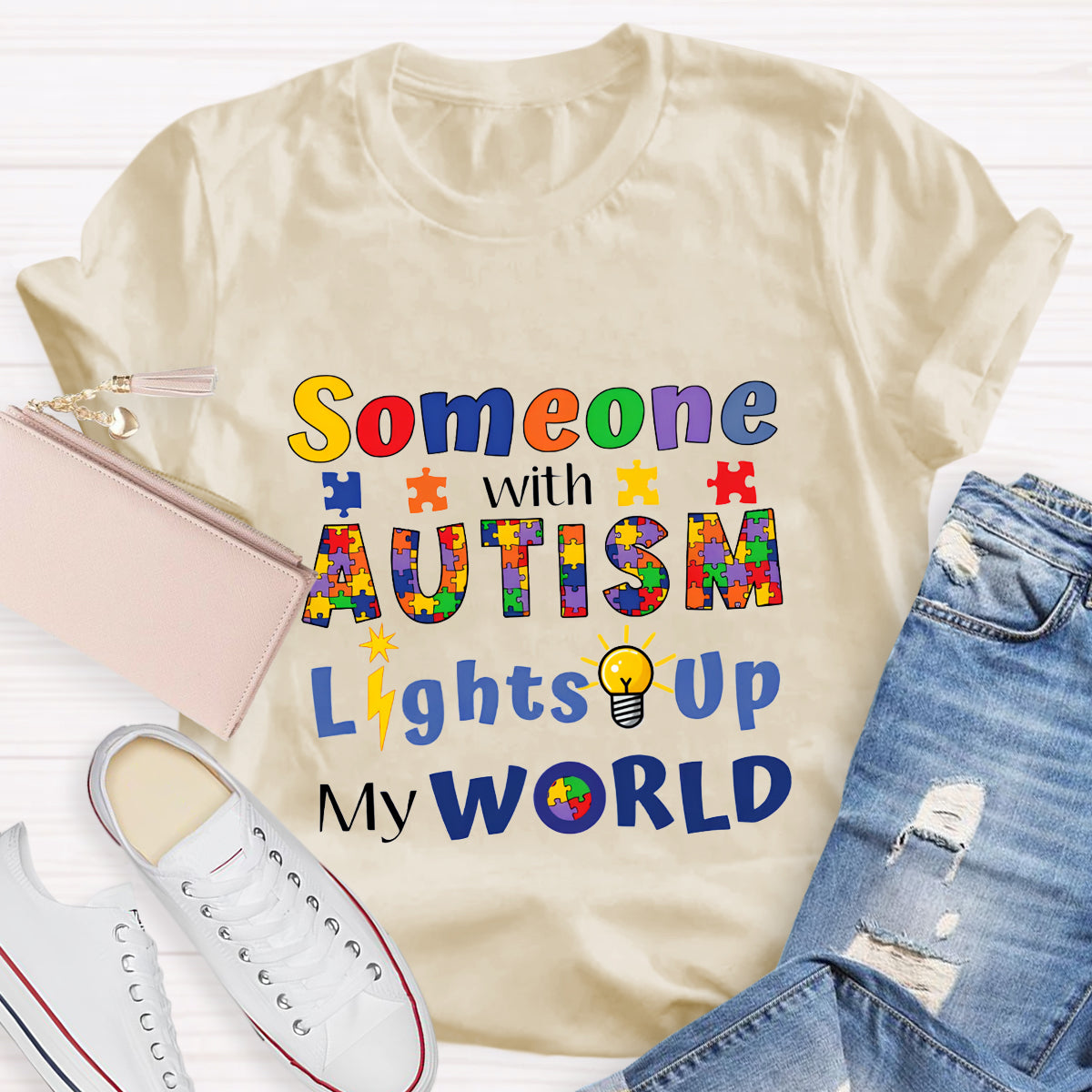 Someone With Autism Lights Up My World T-Shirt