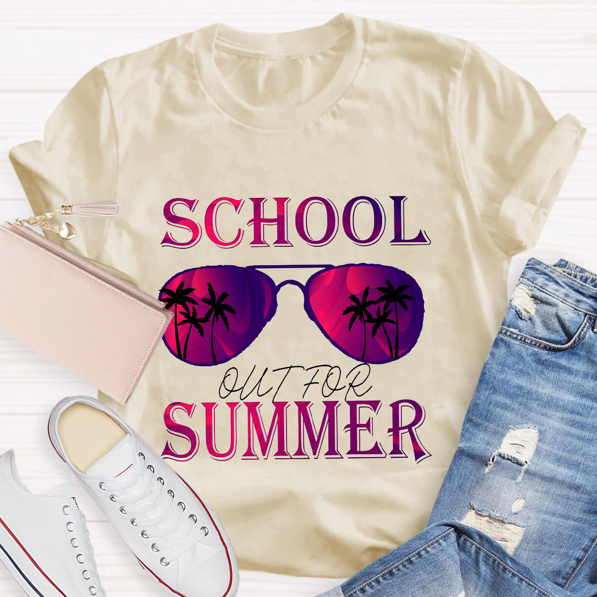 Summer Beach School Out For Summer Teacher T-Shirt