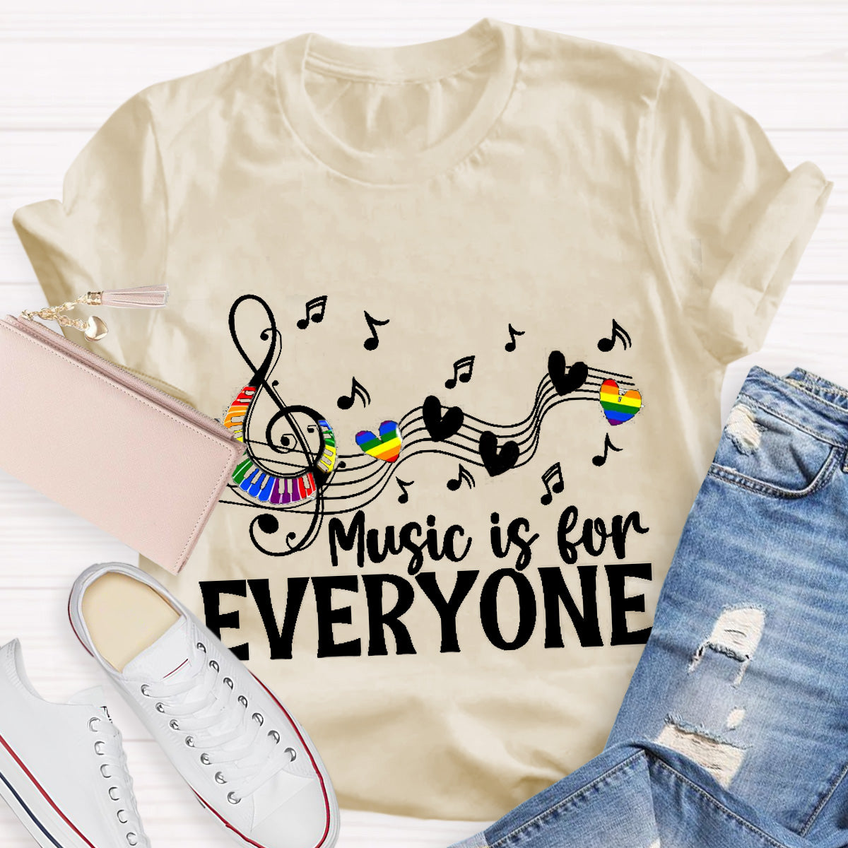 Music Is For Everyone Teacher T-Shirt