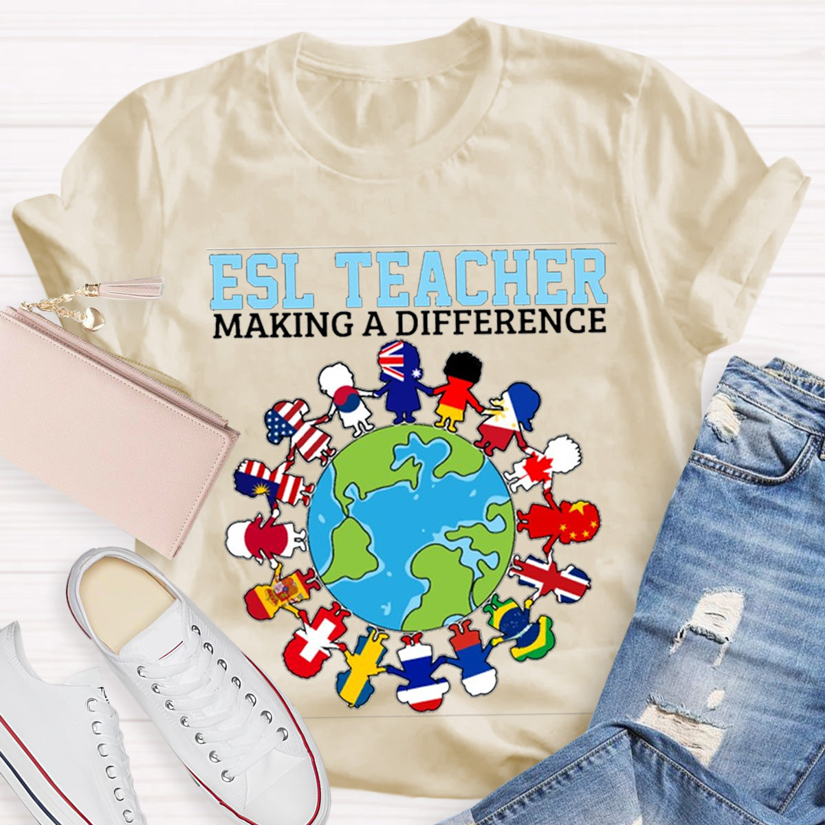 Esl Teacher Marking A Difference Teacher T-Shirt