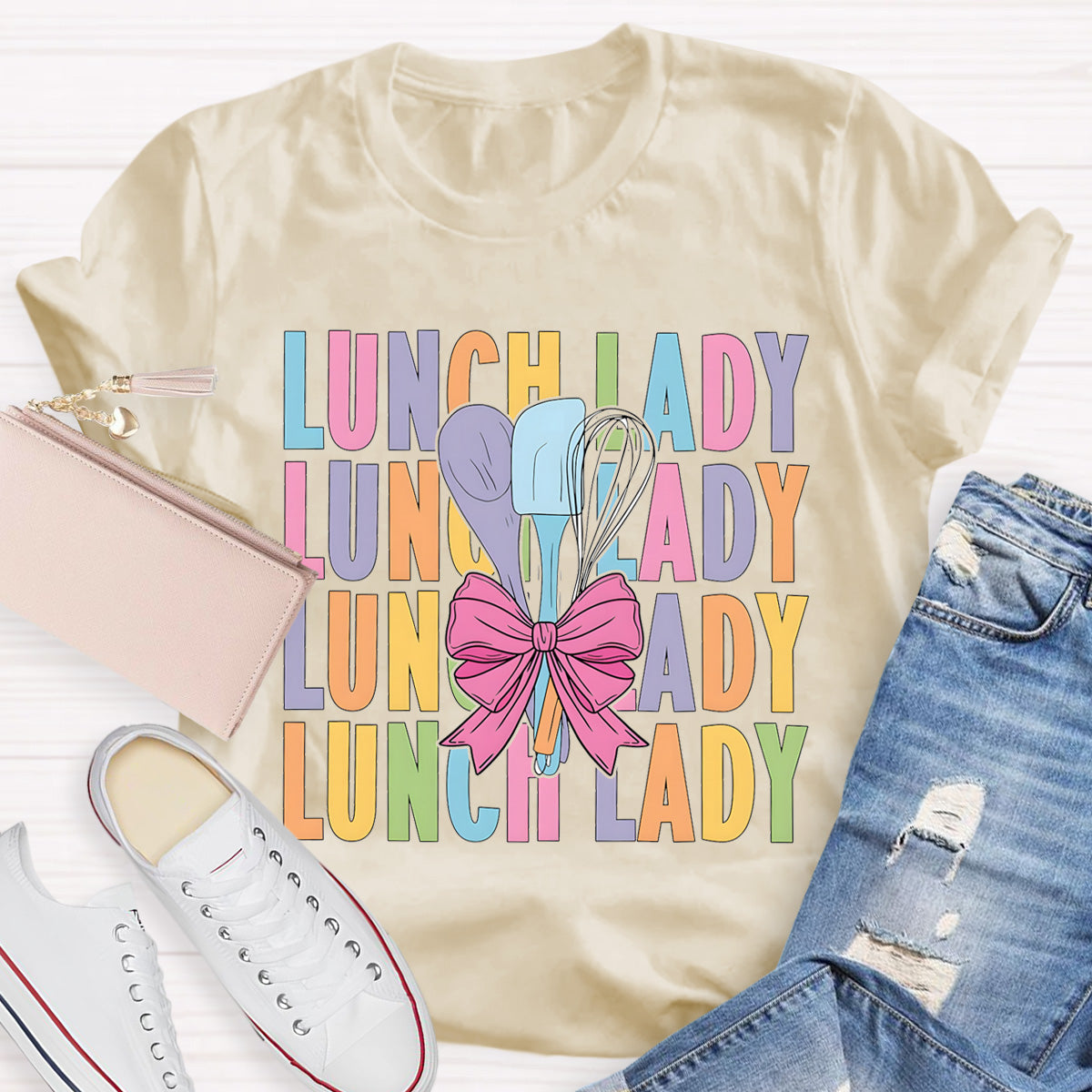Beautiful Bow Lunch Lady T-Shirt
