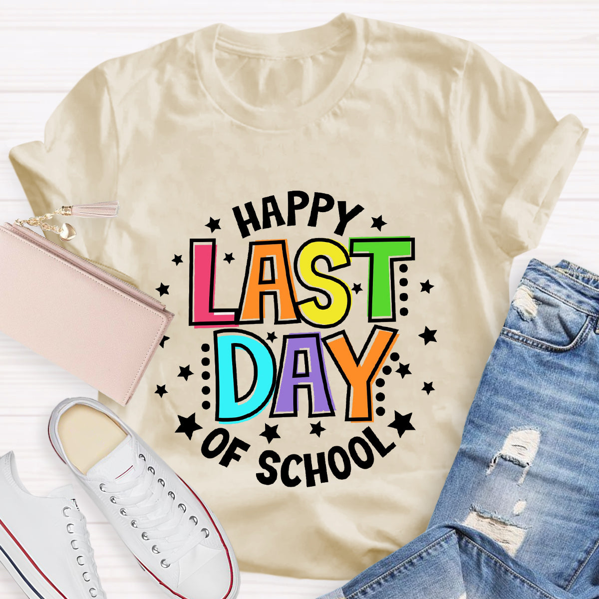 Happy Last Day Of School Star Circle T-Shirt