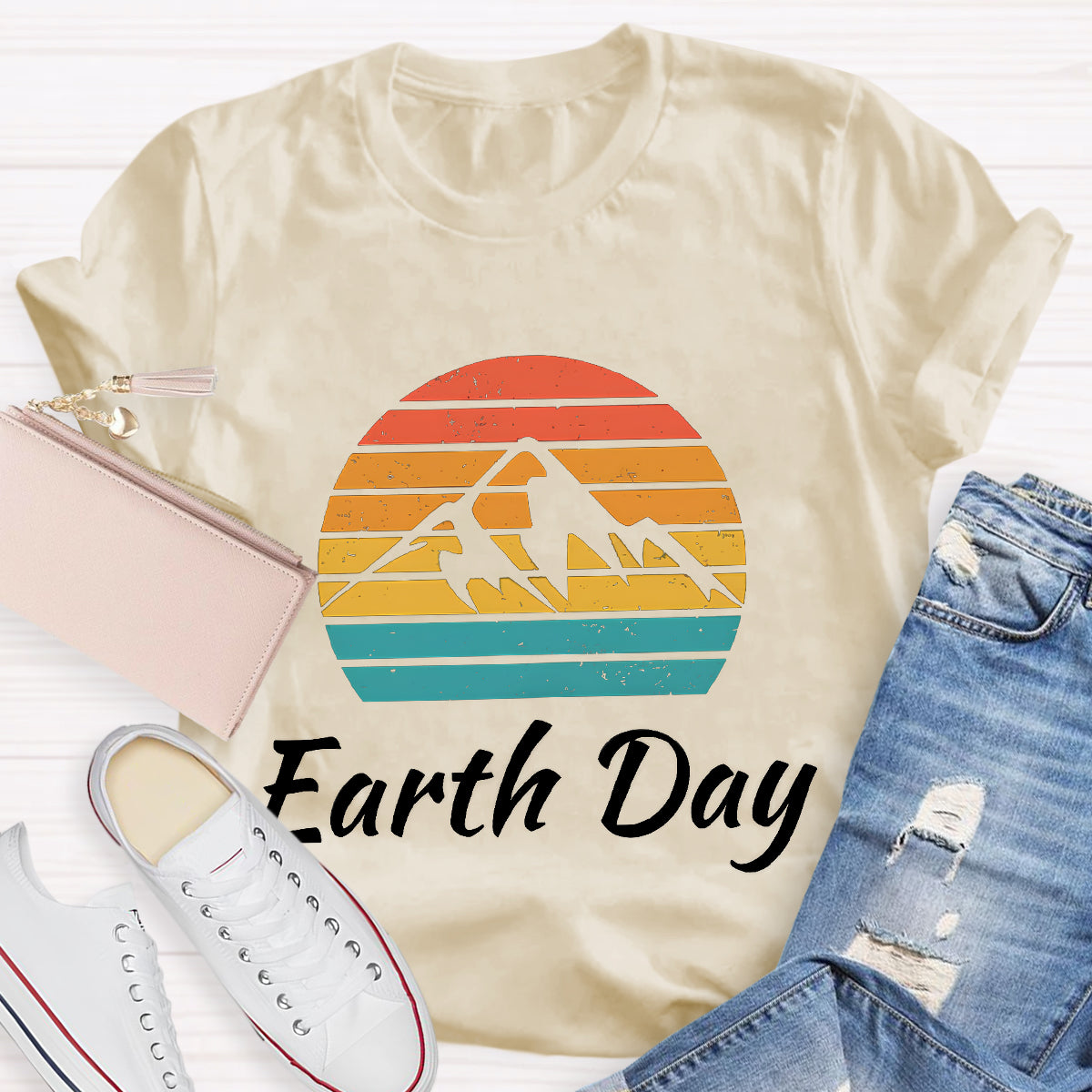 Earth Day Retro Prints T-Shirt