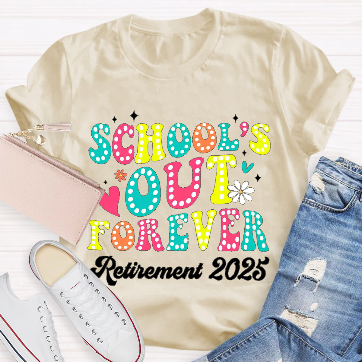 Personalize Year Schools Out Forever Teacher T-Shirt