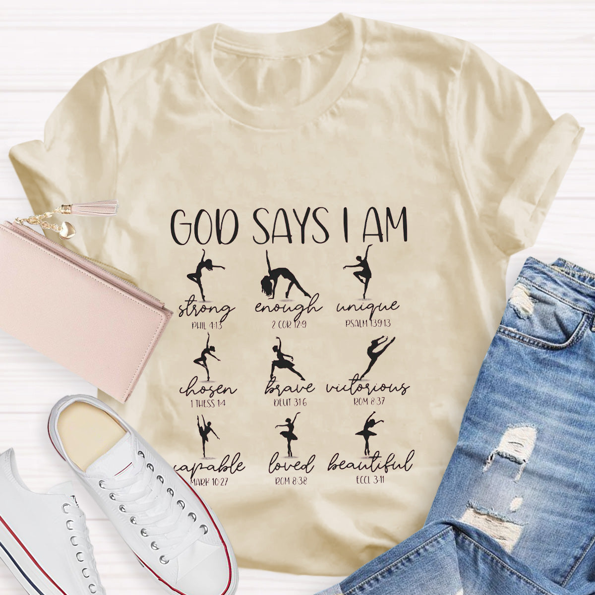 God Says I'm Strong Teacher T-Shirt