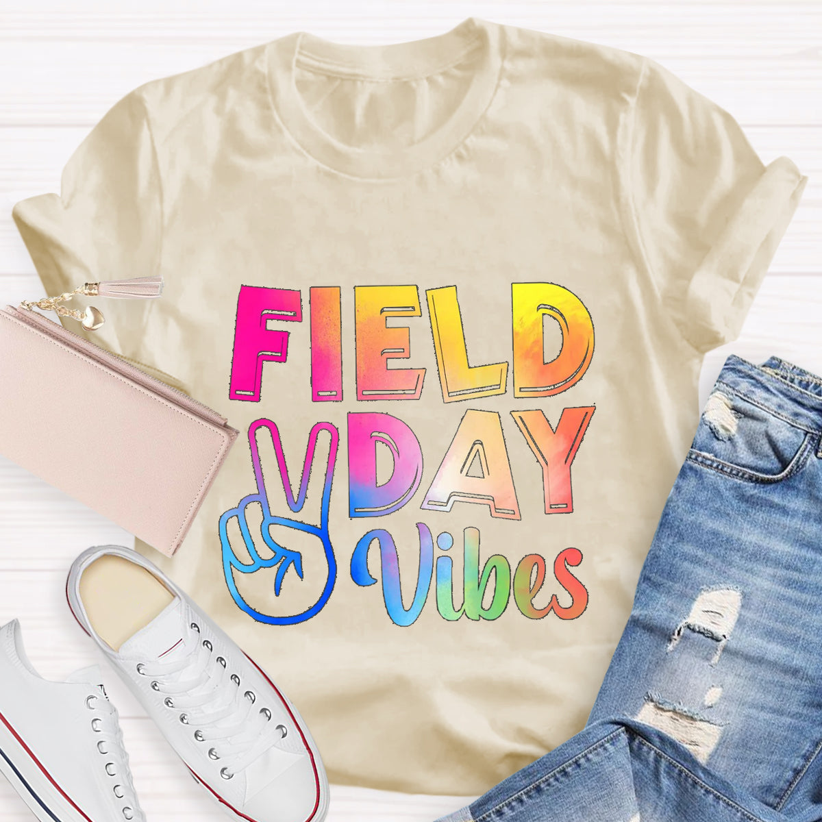Field Day Vibes Teacher T-Shirt