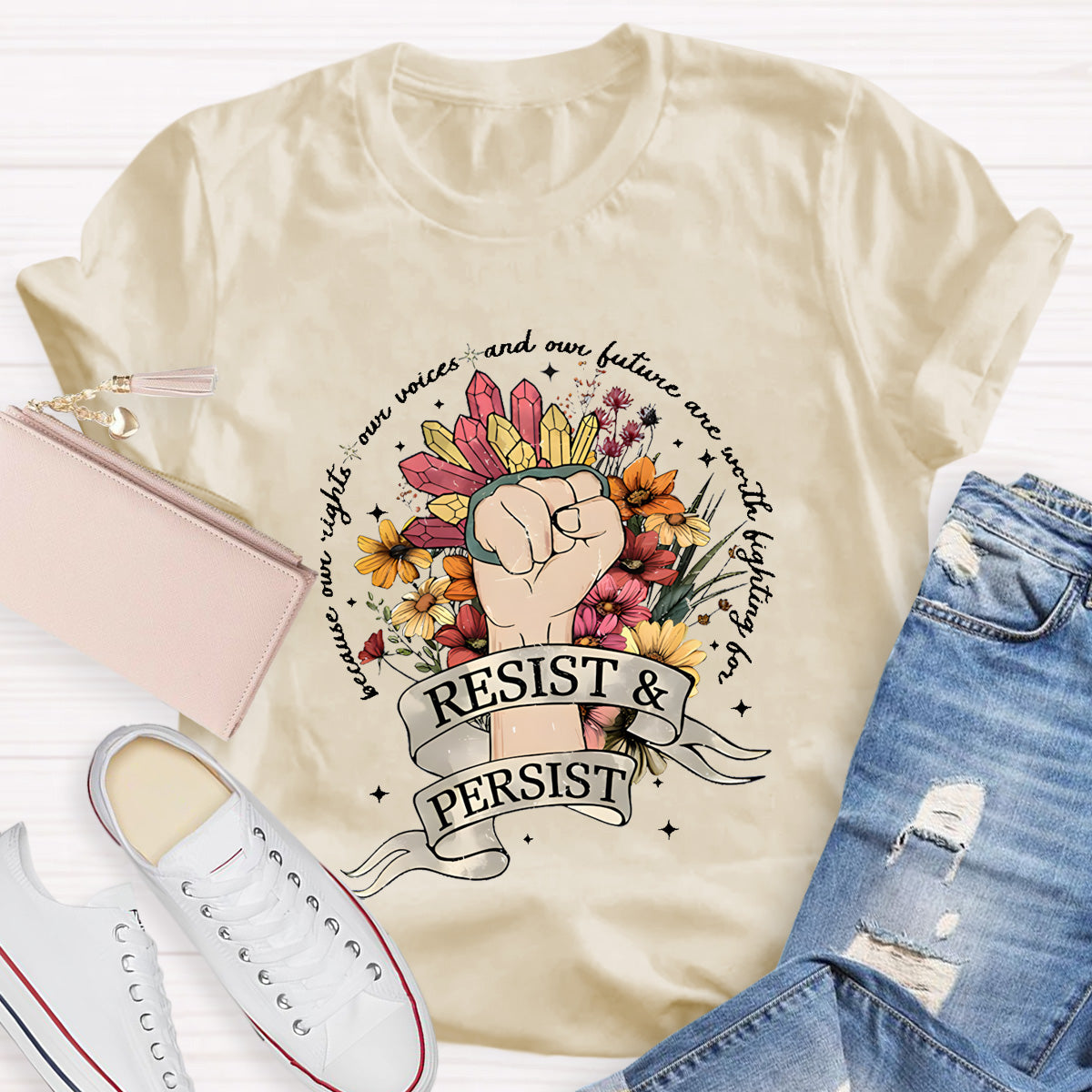 Resist And Persist Teacher T-Shirt