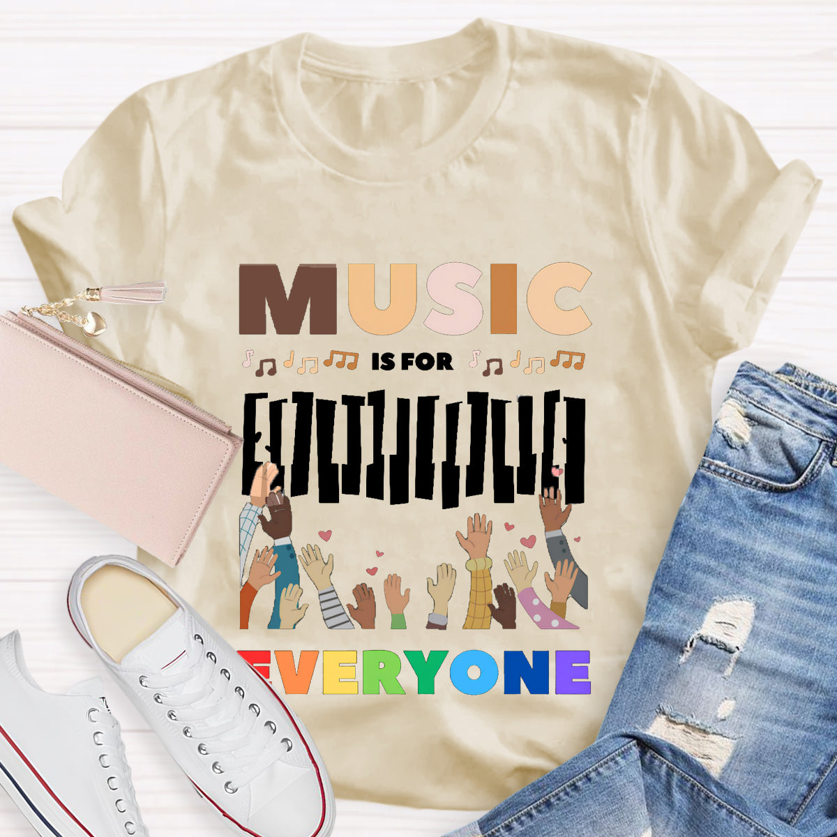 Music Is For Everyone Teacher T-Shirt