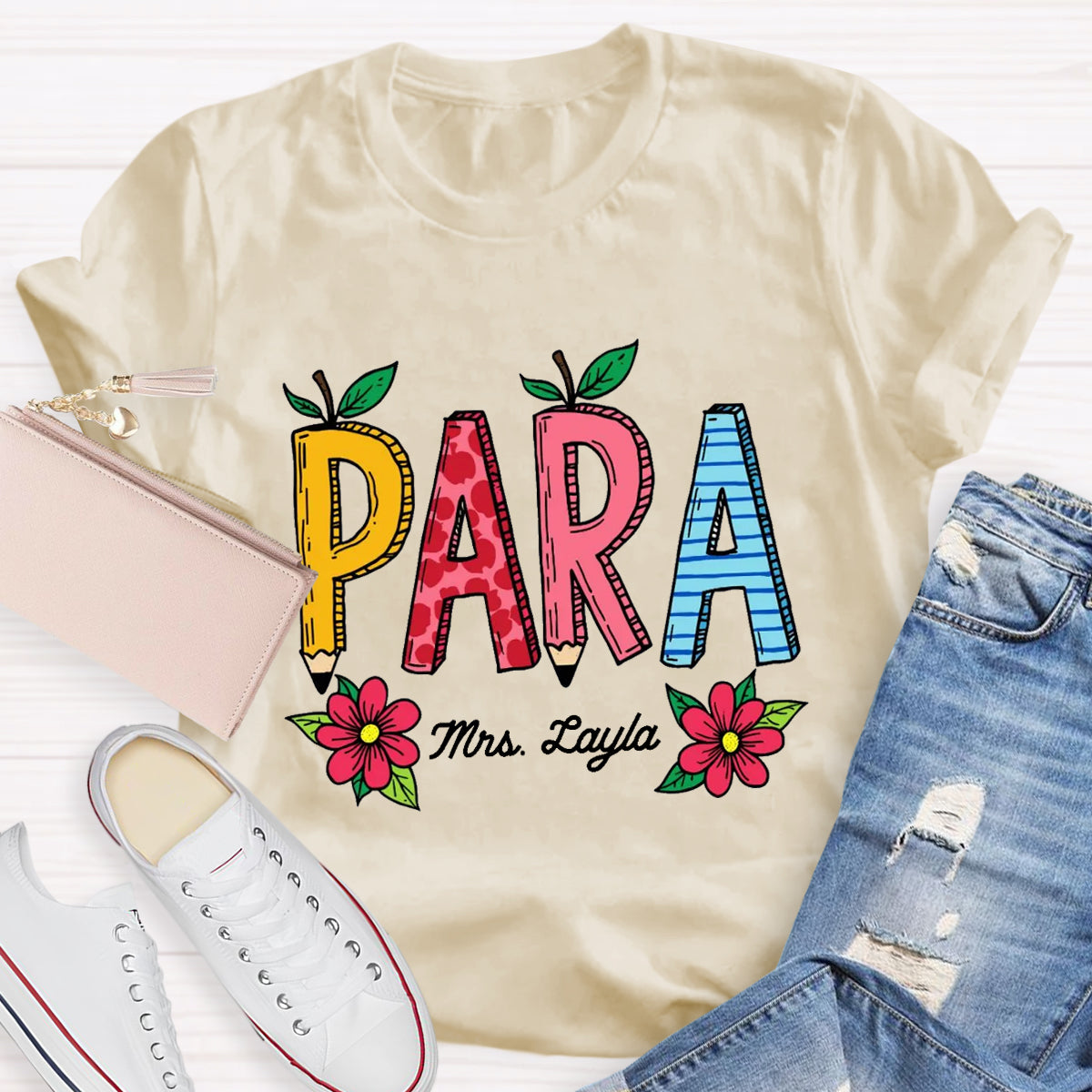 Personalized Paraprofessionals Teacher Name T-Shirt