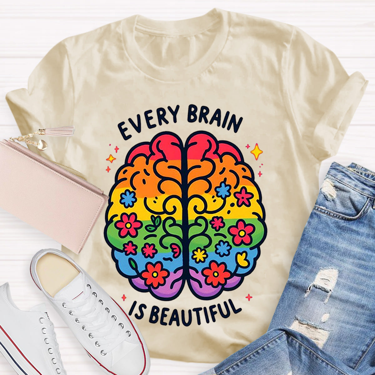 Every Brain Is Beautiful Teacher T-Shirt