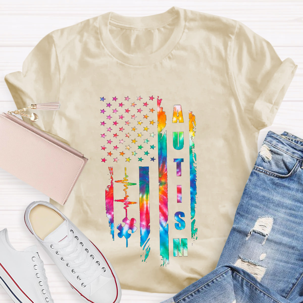 Autism colorful Star Teacher T-Shirt