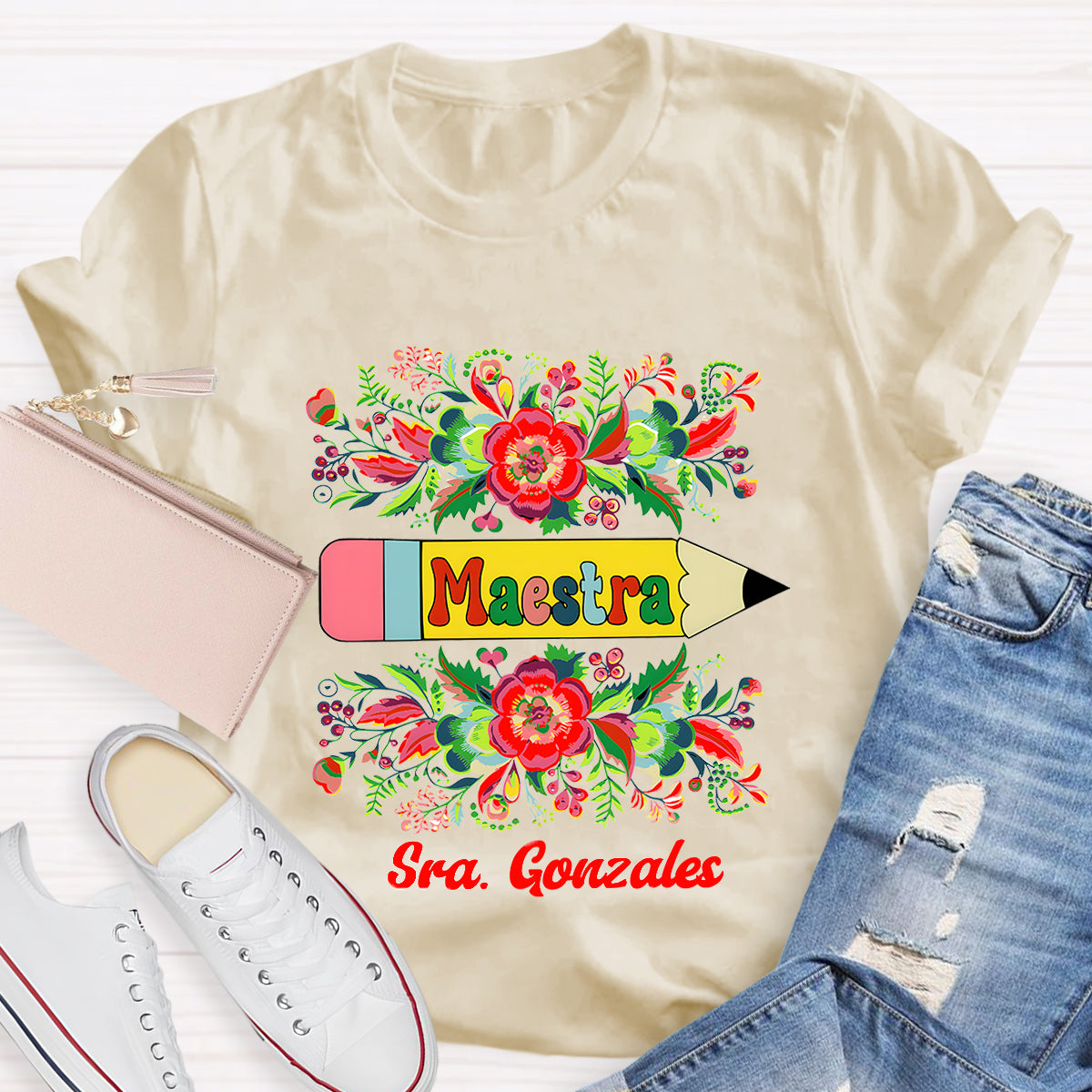 Personalized Maestra Name T-Shirt
