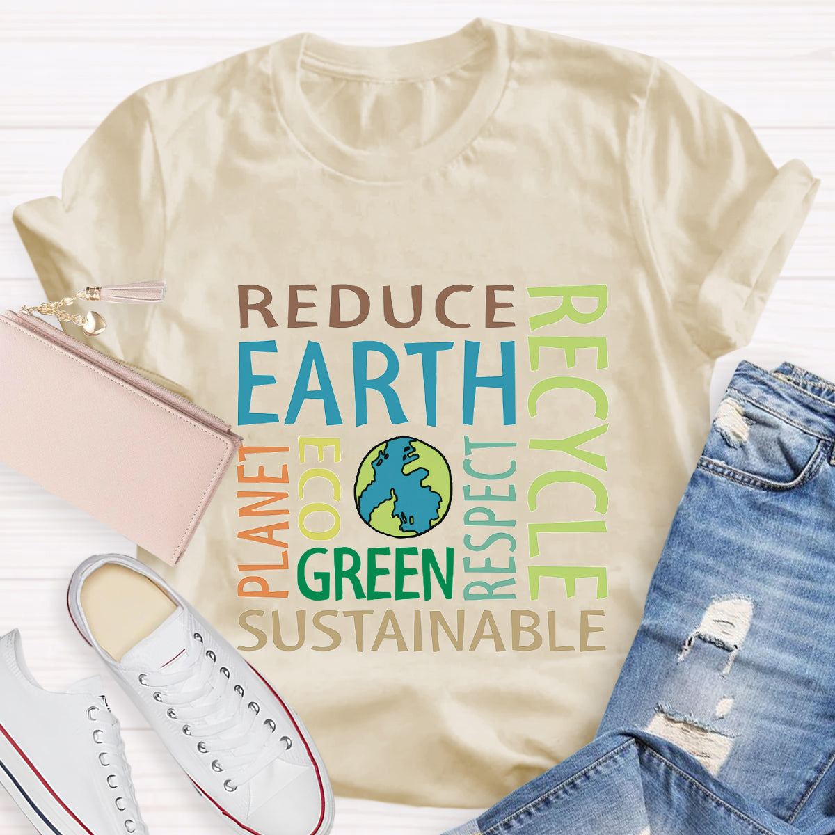 Reduce Recycle Respect Planet Earth Day T-Shirt