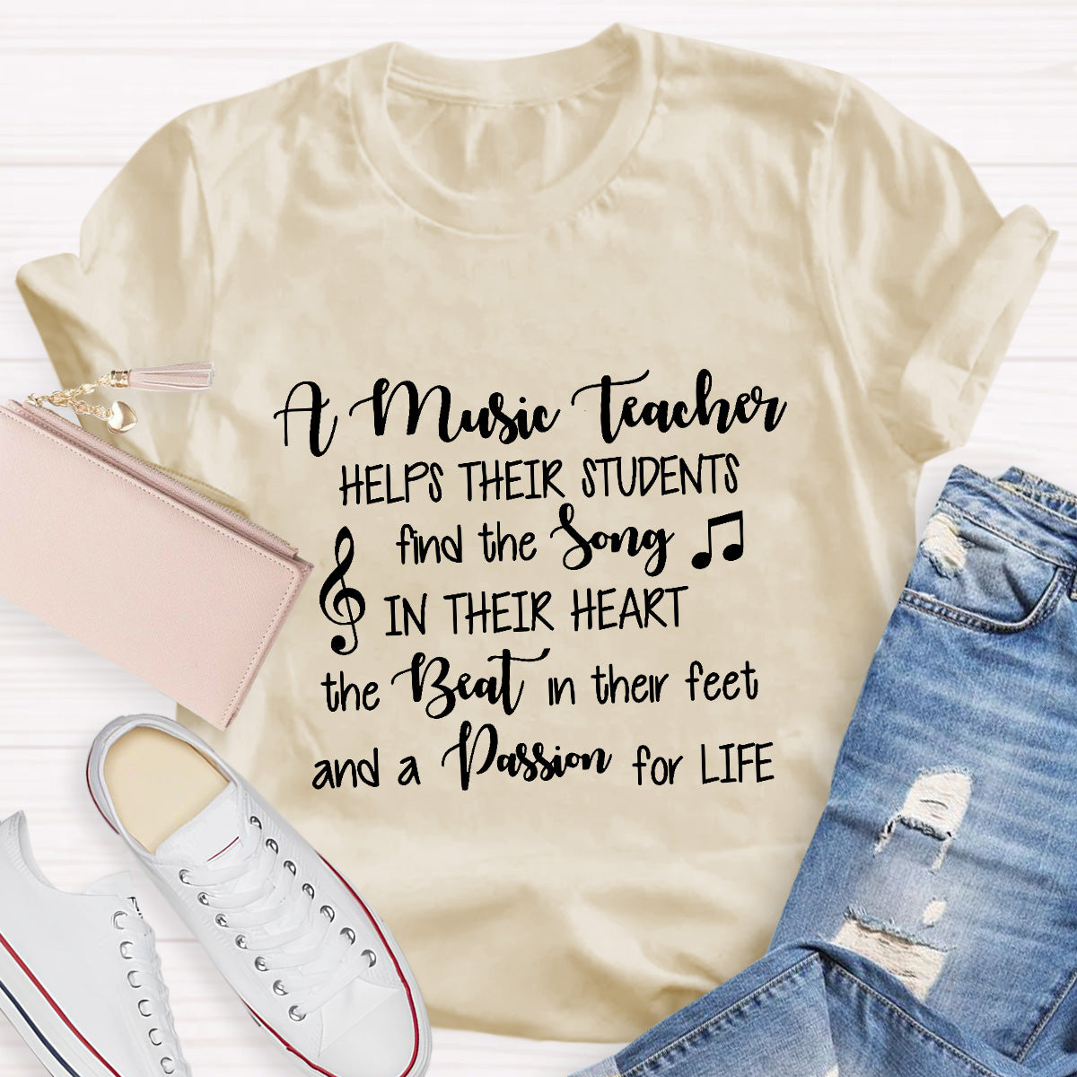 Helps Their Students Find The Song In Their Heart Teacher T-Shirt