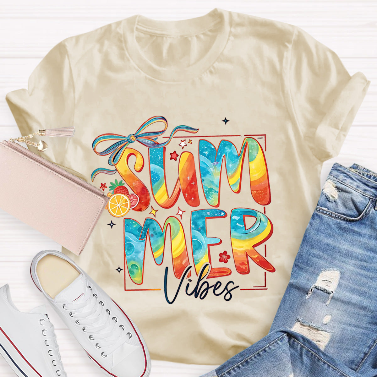 Summer Vibes Sunny Beach Teacher T-Shirt