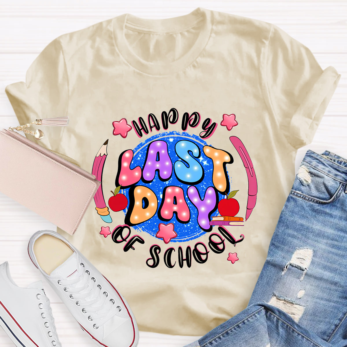 Happy Last Day Of School Planet Teacher T-Shirt