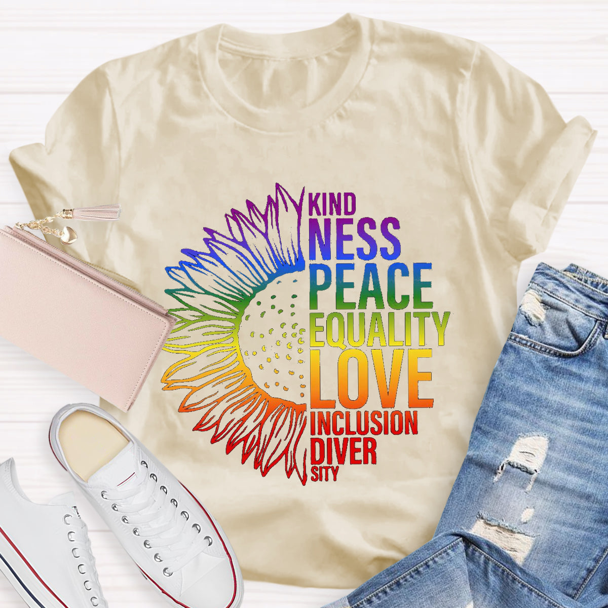 Kind Peace Love Teacher T-Shirt