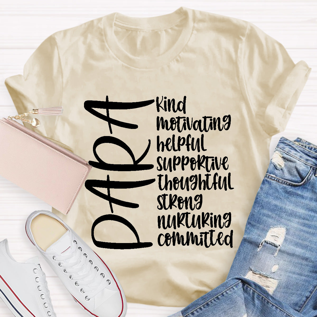Para Teacher Helpful Kind Motivating T-Shirt