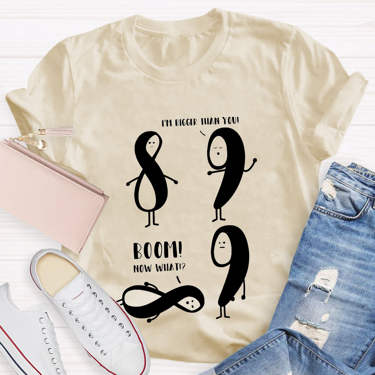 Funny Math I'm Bigger Than You Teacher T-Shirt