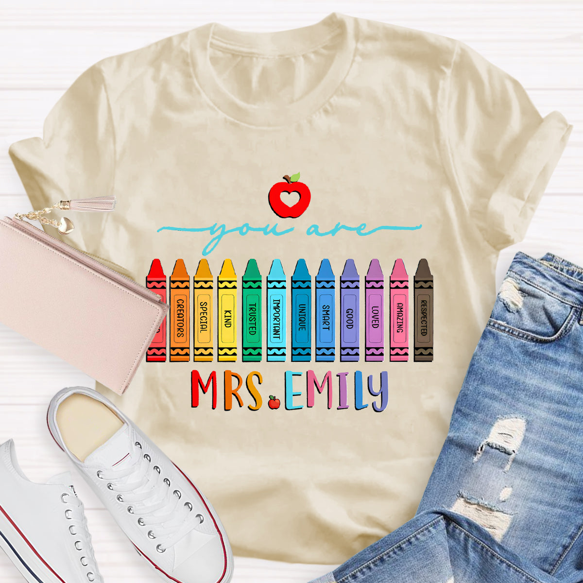 Personalized Name You Are Good Special Crayon Apple T-Shirt