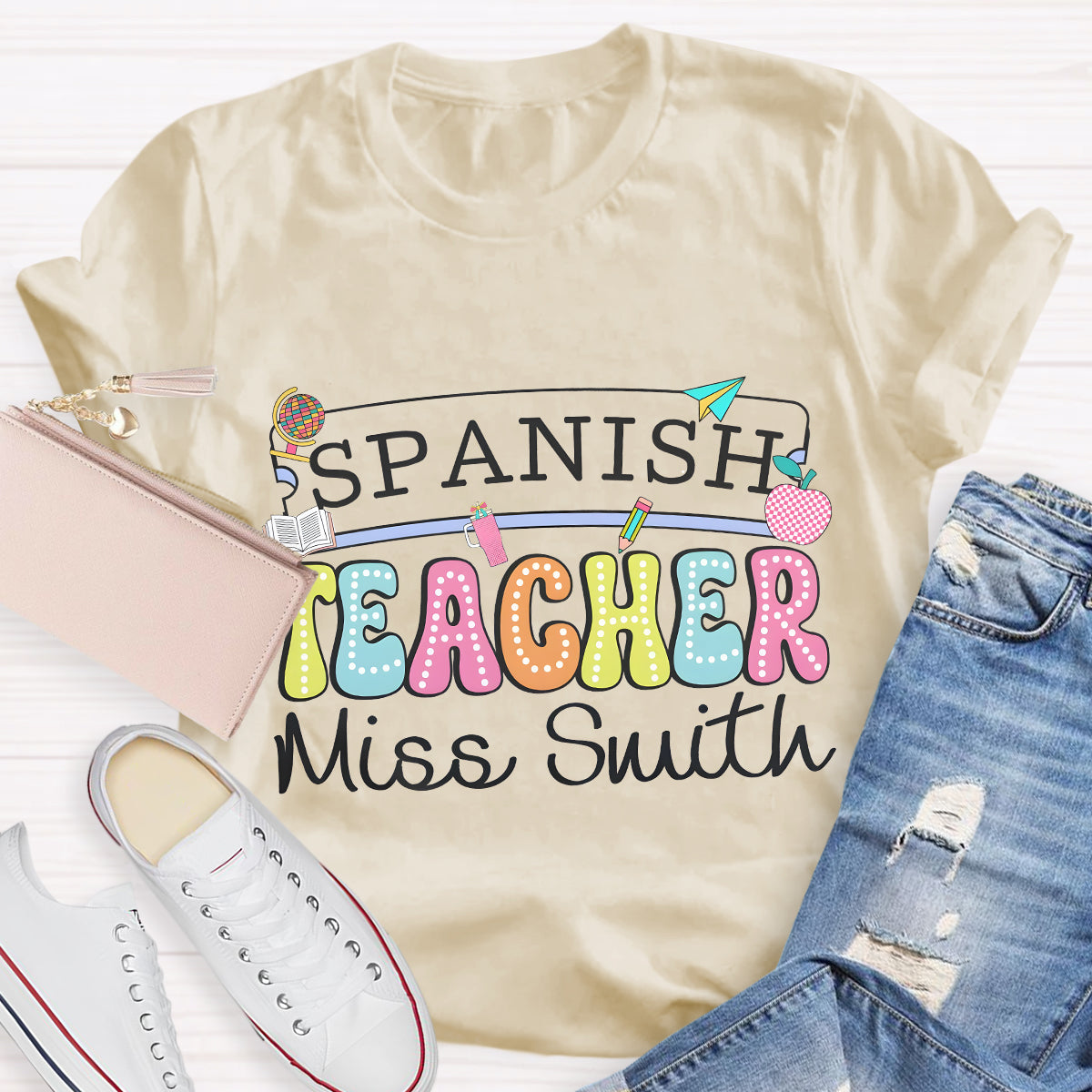 Personalized Spanish Teacher Name T-Shirt