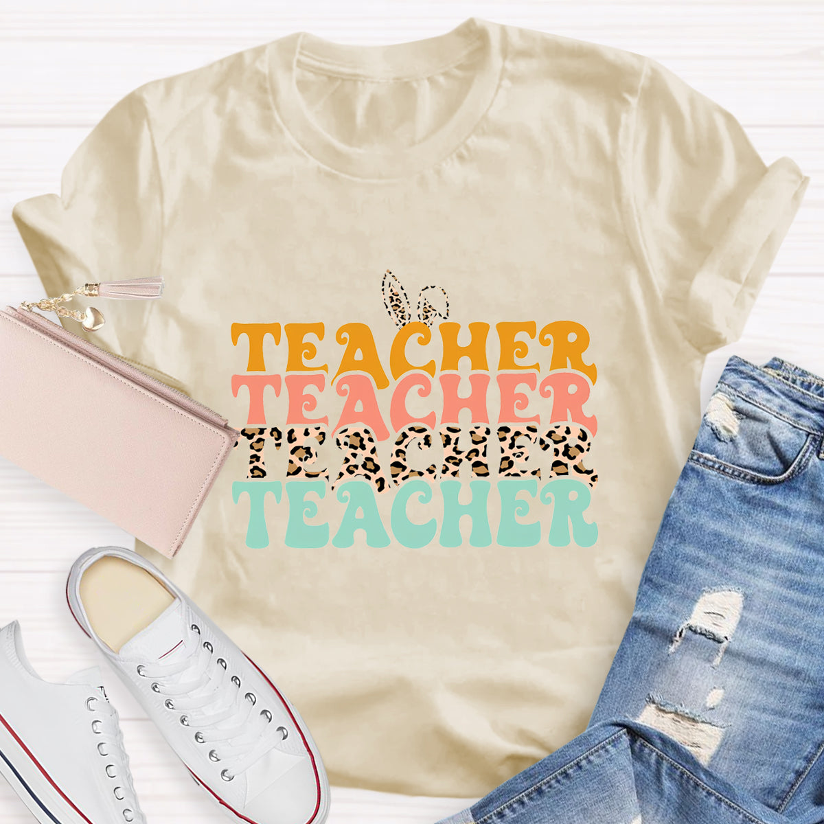 Easter Leopard Easter Teacher T-Shirt