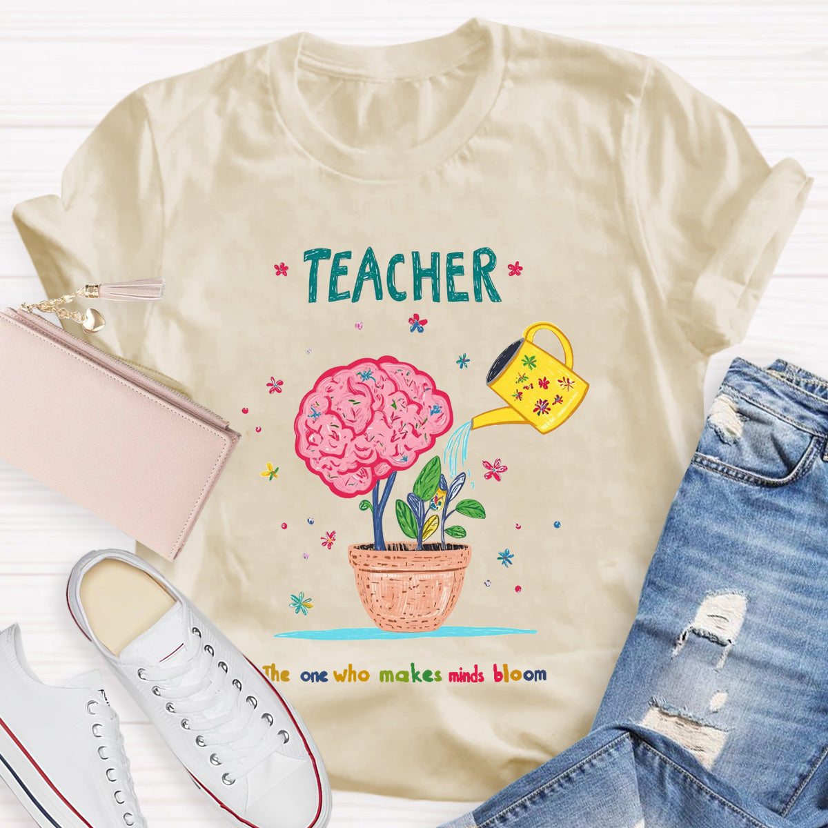 Teacher The One Who Makes Mind Bloom T-Shirt