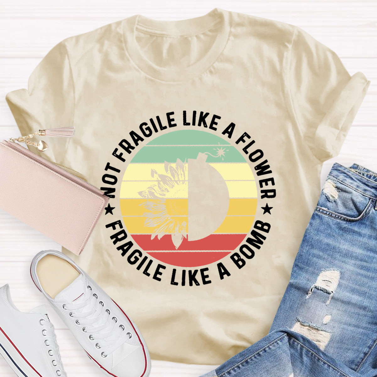 Fragile Like A Bomb Girl Power Teacher T-Shirt