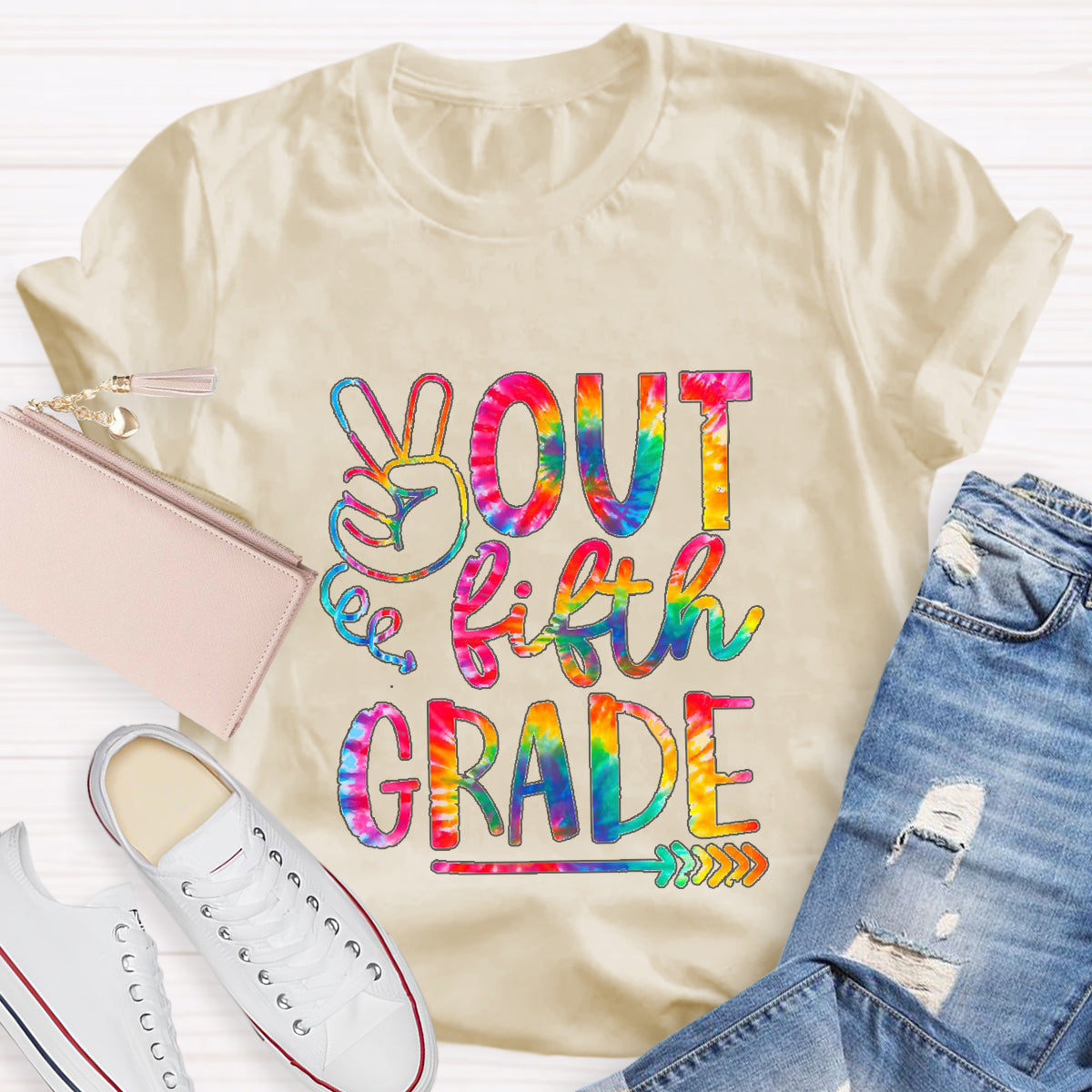 Personalized Grade Out Fifth Grade Teacher T-Shirt
