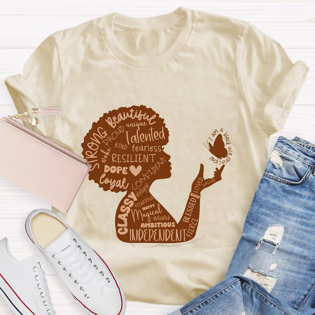 She is Beautiful Strong Independent Women T-Shirt