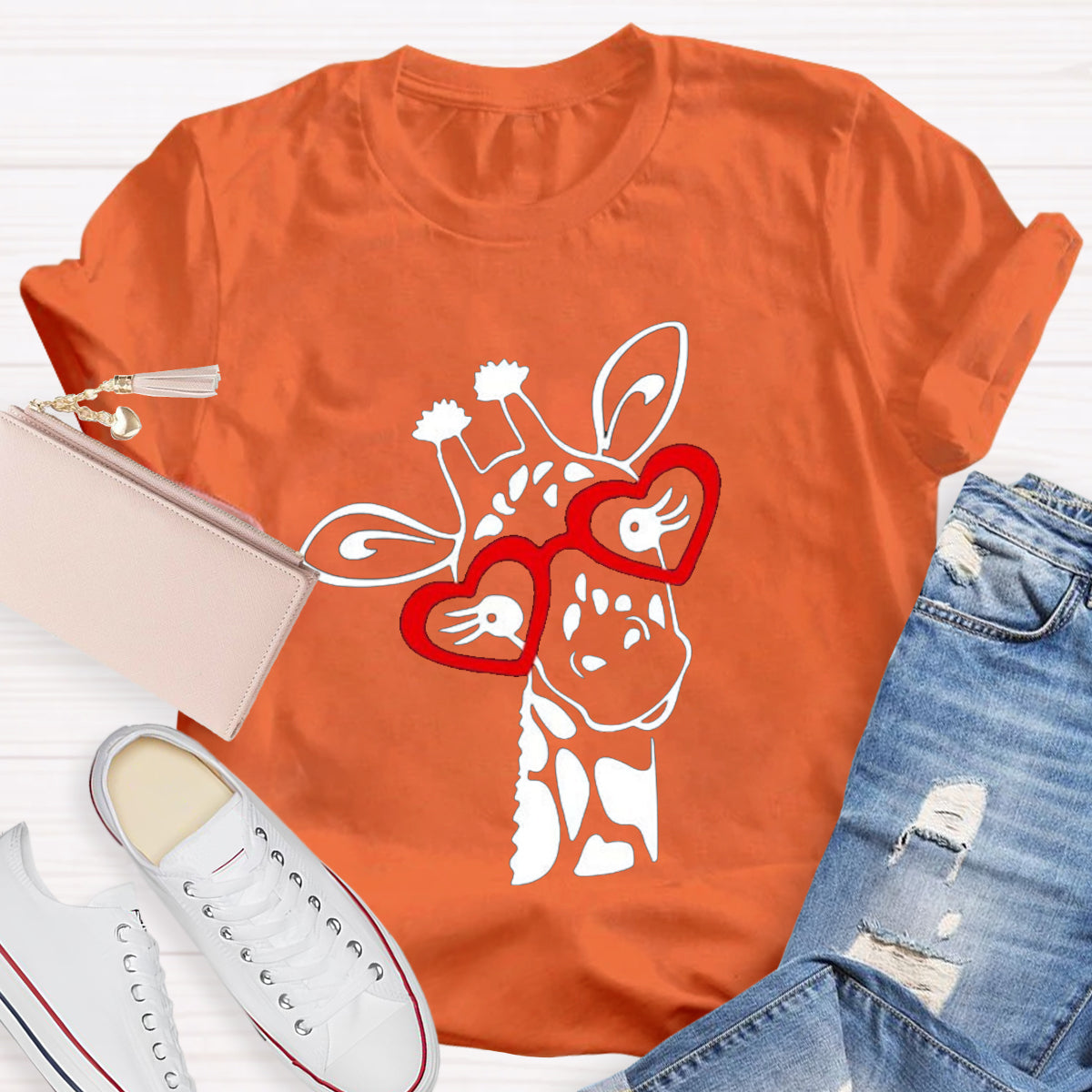 Valentines Day Giraffe T-Shirt
